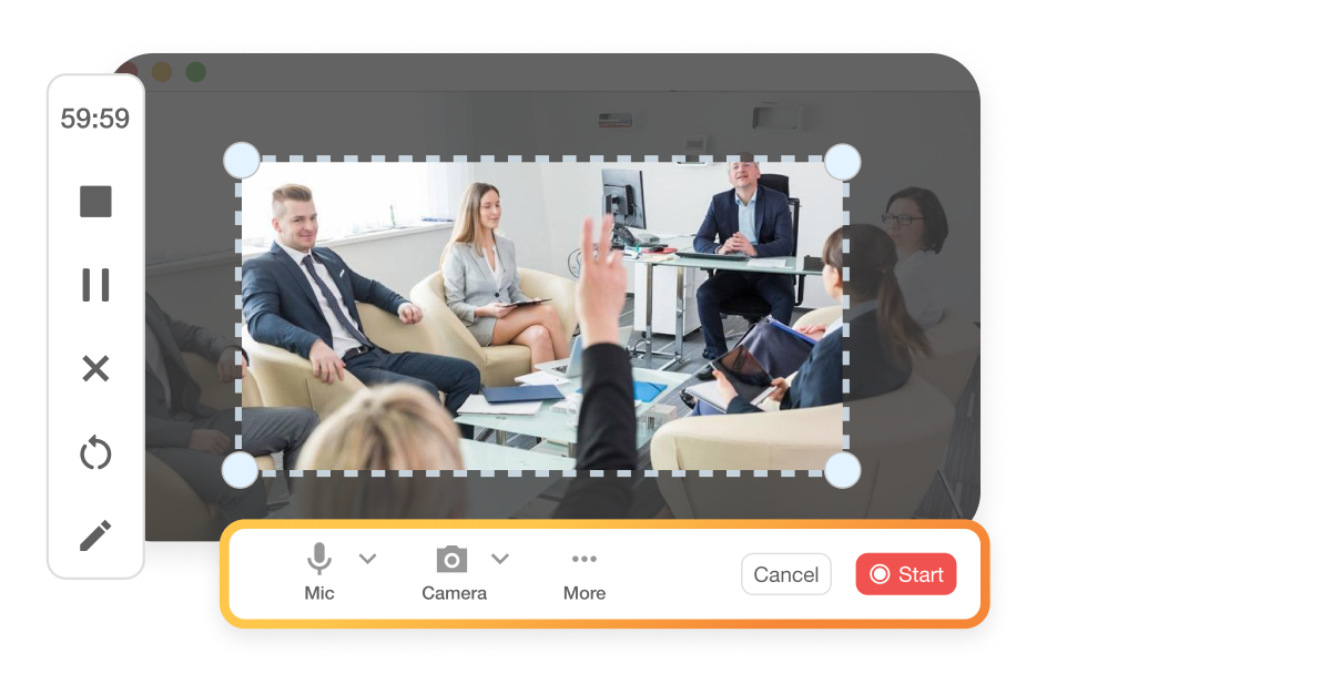 Tablet displaying Visla's Powerful Video Recording feature, optimized for Customer Success Teams to produce high-quality videos.